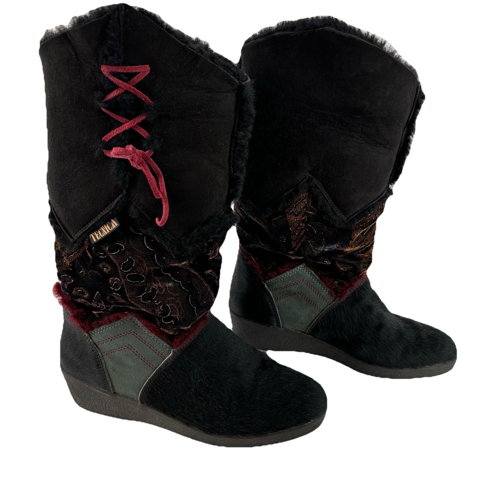 TECNICA Women's Apres Ski Winter Boots Suede Fur Size 40  US 8 1/2 Made In Italy